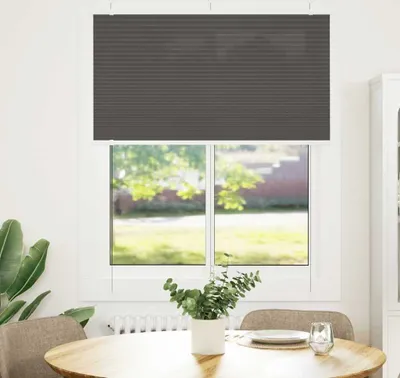 Productafbeelding van Maison Exclusive - Plissé, zwart, 105x150 cm. Stofbreedte: 104,4 cm. Materiaal: polyester