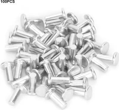 Image de 100 rivets en aluminium à tête plate GB867 M4, rivets pleins à tête plate (M4 * 16)