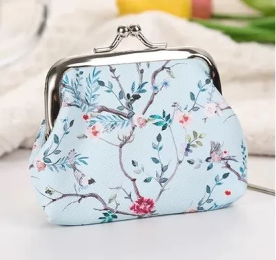 Productafbeelding van Go Go Gadget – Portemonnee met snijfunctie – Bloemenprint – 9 x 7 cm – Mintgroen