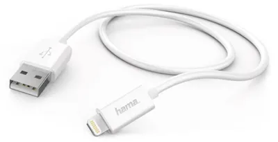 Produktbild von Datenkabel, Hama 178384, USB-A auf Lightning, 0,6 m, Weiß