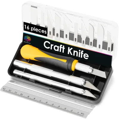 Bastelmesser-Set 16-teilig, 3 Messer + 13 Klingen
