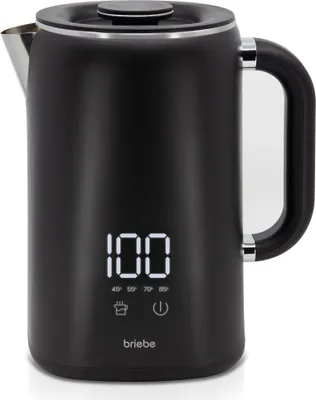 Image de Briebe KT1175BLK eBoil Bouilloire électrique 1,7L Réglage numérique de la température 45°-100°C Noir