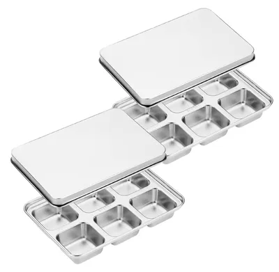 Produktbild von Eiswürfelform Groß - Eiswürfelbehälter mit Deckel - Edelstahl - BPA-frei - Langlebig - Einfaches Lösen - Eisform