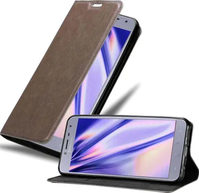 Obrázek produktu pro Cadorabo Case for Samsung Galaxy J4 2018 Protective Case in Brown Pouzdro na mobilní telefon s magnetickým zavíráním