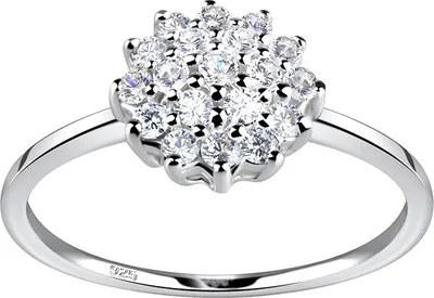 Produktbild von Zirkonia Ring Silber 925 „Cluster“ 49 (15.6 mm Ø)