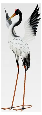 Produktbild von Gartenfigur Storch aus Metall schwarz/weiß, Höhe 82 cm, Breite 42 cm