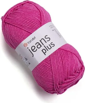 Produktbild von YarnArt Jeans Plus Wolle 160m/100g Intensiv Rosa, 55% Baumwolle, ideal für Amigurumi und Kinderartikeln