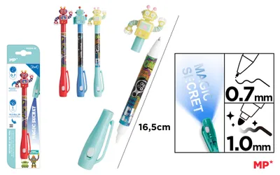 Image de Stylo espion UV 0,7/1,0 mm Robots MIX - BeBasic