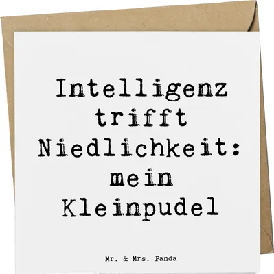 Produktbild von Mr. & Mrs. Panda Grußkarte Spruch Niedlicher Kleinpudel - Weiß - Geschenk, intelligenter Hund, Pflegebedarf, anlasskarte, Hunderasse, doppelkarte, aktiver, Niedlichkeit