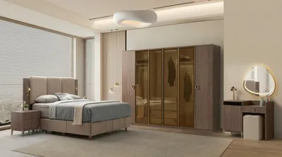 Immagine prodotto di Set completo per camera da letto: letto, comodini, poggiapiedi