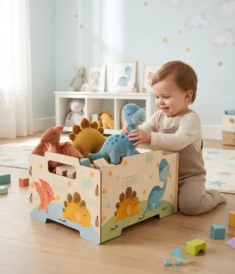 Immagine prodotto di Scatole Portaoggetti Impilabili per Bambini Baby Dinos - Set da 2 pezzi