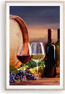 Produktbild von Gerahmtes Poster - Rahmen in heller Eiche - Wein Weinberg Sommer - 61x91,5 cm - Wand Bild - Wanddeko - Wandbilder - Wandposter - Bilderrahmen - Bilder - Kunstdruck - Wandbild - P2NPA61x91-4125