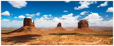 Produktbild von Wallario Wandbild aus Acryl, 200 x 80 cm, freischwebende Optik - Monument Valley
