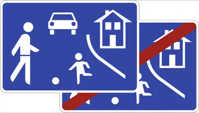 Produktbild von Verkehrsschild VZ325.1-40, Verkehrsberuhigter Bereich, doppelseitig, Alu, RA2...