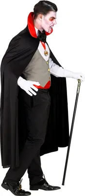 Imagen del producto de Disfraces de vampiro "Drácula" para hombre | Negro y rojo. Talla: M/L