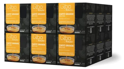 Produktbild von Tchibo Qbo Caffè Grande Belo Sul Premium Kaffeekapseln, 144 Stück - 18x8 Kapseln (Caffè Grande, Intensität 5/10, ausgewogen und nussig), nachhaltig & aus 70% nachwachsenden Rohstoffen¹