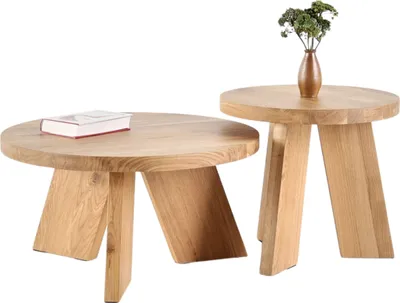 Produktbild von Couchtisch - SET aus massivem Eichenholz zwei Tische stabil & modern