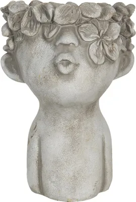 Image de Clayre & Eef Pot de fleurs 11x11x18 cm Gris Pierre