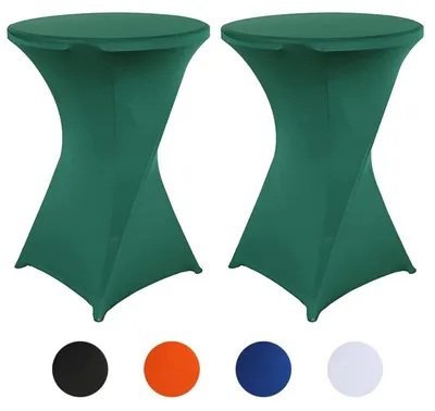 Immagine prodotto di Set di 2 tovaglioli per tavoli rotondi, diametro 80 x 110 cm, colore verde, con rinforzo per le gambe