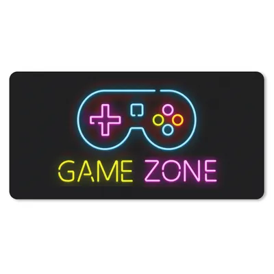 Produktbild von MuchoWow® Gaming Mauspad Mousepad Controller - Spiel - Neon - Schwarz - Zitate - Spielzone 60x30 cm - Mousepads - Maus Mat - Pad - Mausunterlage - Nachhaltig - Coole Schulsachen für Teenager