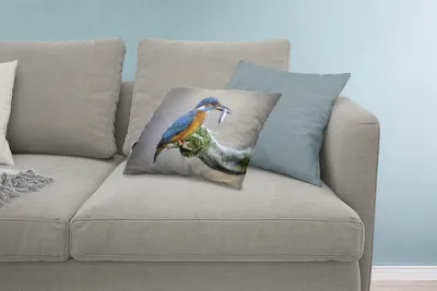 Produktbild von MuchoWow® Zierkissen Sofakissen Wohnzimmer Dekokissen 60x40 cm Eisvogel - Fisch - Tier - Kopfkissen - Polster mit Foto