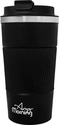 Produktbild von Any Morning BA21549 Thermosbecher 500 ml, Doppelschicht-Edelstahl, rutschfestes Silikonband, auslaufsicherer Deckel, 16,91 oz