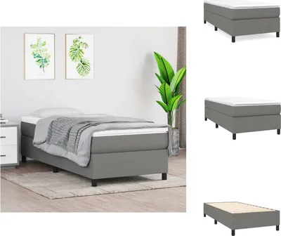 Produktbild von vidaXL Boxspringbett Dunkelgrau 90x190 cm Stoff -  Betten & Bettgestelle