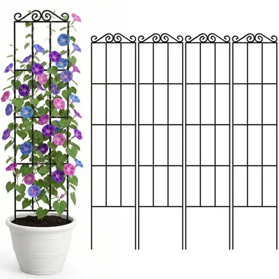 Immagine prodotto di Omgoods - Set di 4 supporti metallici stabili per piante rampicanti, ideali per l'uso in giardino