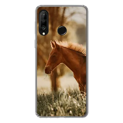 Produktbild von MuchoWow® Handyhülle Schutzhülle Hülle für Huawei P30 Lite Pferd - Licht - Wiese Silikon Softcase Handy Hülle - Handyhülle