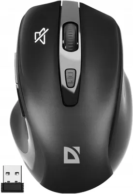 Zdjęcie produktu dla Bezprzewodowa mysz, cicha, sensor Pixart 3065, kolor czarny, Defender 5P1H4-OH
