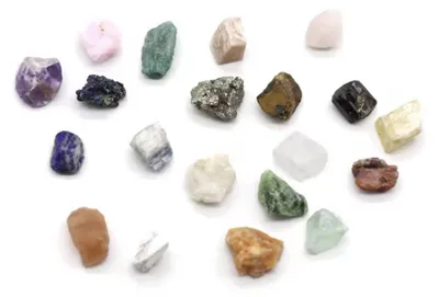 Produktbild von Edelsteinset - Mineralienset Box mit Edelsteinen - 20 Stück - Rosenquarz - Amerthyst - Quarz - CHPN