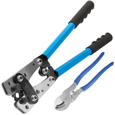 Immagine prodotto di Pinza crimpatrice con taglierina per cavi, da 6 a 50 mm², AWG 10-0, per elettricisti