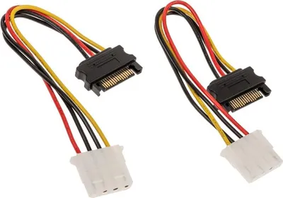 Zdjęcie produktu dla Adapter SATA do 4pin Molex - 15 cm 2 szt