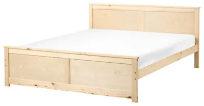 Obrázok produktu pre BELIANI Posteľ z prírodného borovicového dreva 160 x 200 cm, rám s roštom a čelom, škandinávsky štýl
