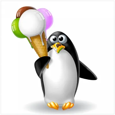 Produktbild von Wallario Premium Glasbild, freischwebende Optik, kräftige Farben, Größe 30 x 30 cm Motiv Süßer Eis Pinguin