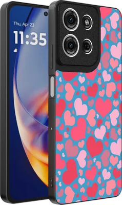 Immagine prodotto di Adatto per Motorola Edge 50 Neo Custodia per telefono con stampa di cuori - Custodia Backcover in TPU con design a cuori - Custodia per bambini con design a cuori - Smartphonics