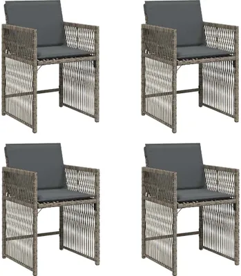 Zdjęcie produktu dla VidaXL 365036, Taras, Obite siedzisko, Technorattan, Stal, Szary, 110 kg, 505 mm