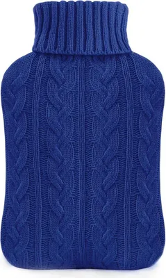 Image de samply bouillotte avec housse tricot 2L bleu marine