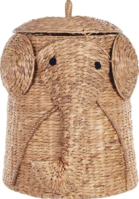 Produktbild von BELIANI Aufbewahrungskorb Natur aus Wasserhyazinthe Elefant Form 68 cm Spielzeugkorb für Kinderzimmer