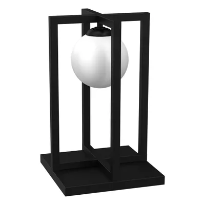 Produktbild von Schwarze Loft-Tischlampe mit weißer Glaskugel Diego 1xE14 40W Milagro