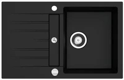 Produktbild von NABER Spüle CORTO 780 in NERO ASSOLUTO mit Excenterbedienung / Cin-Nagranit / Granitspüle