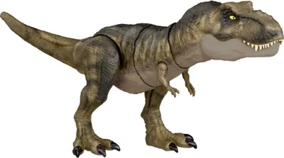 Produktbild von Jurassic World Actionfigur Tyrannosaurus Rex, Jurassic World: Ein neues Zeitalter, Fressende Kampfaction, Geräusche, Bewegungen, über 53 cm lang, AR-Funktion