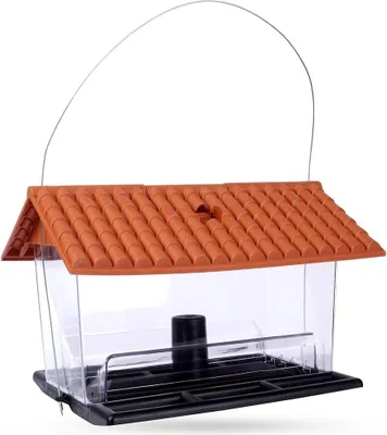 Produktbild von Vogelfutterstation für Samen und Futter mit Sitzstangen und Deckel