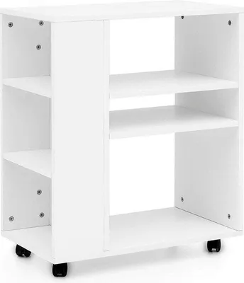 Produktbild von Famanu Rollwagen - Moderne Telefontisch - Weiß - 60 x 35 x 75 cm