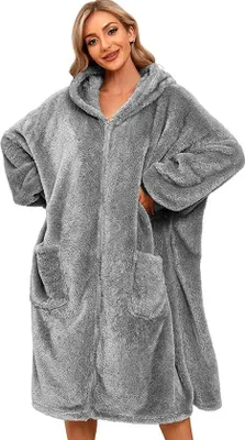 Productafbeelding van blanket sweatshirt - hoodie - deken-sweatshirt. Winterdeken - fleece deken - hoodie deken - warm en gezellig, draagbaar, lange sweatshirt
