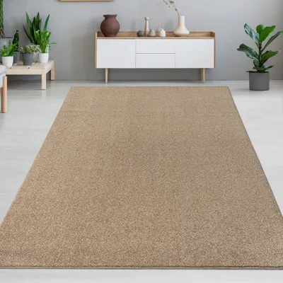 Produktbild von Eleganter brauner Teppich – Perfekt für Flur, Diele, Garderobe und Schlafzimmer Größe - 160 x 220 cm