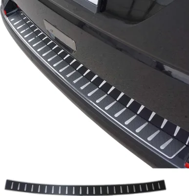 Image de Seuil de Pare-chocs pour VW T6 T6.1 2015-2024 Double porte hayon inox Carbone