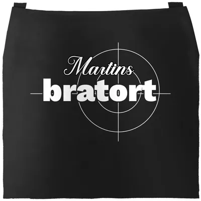 Produktbild von Grill-Schürze Küchenschürze mit Name Wunschname Bratort Tatort grillen kochen Baumwoll-Schürze Moonworks® 2 schwarz Herren