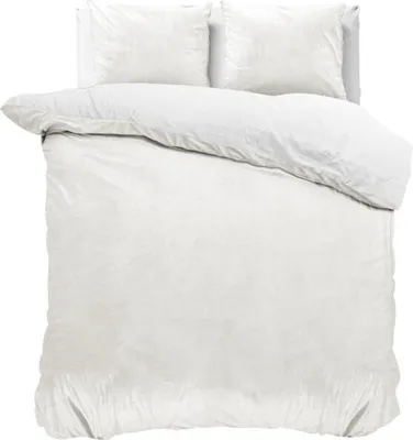 Produktbild von Sleeptime Velvet Uni Bettbezug Weiß 240 x 220 cm