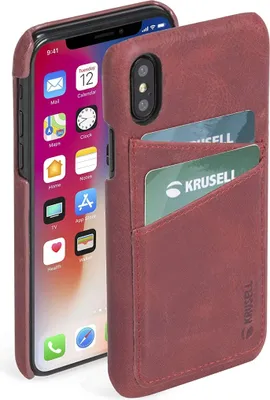Produktbild von Krusell Sunne 2 Card Cover für iPhone X/Xs rot